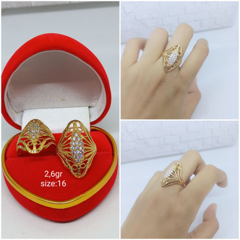 CINCIN LEBAR UKIR + MP MODEL (DUB*Y) / CINCIN PERAK ASLI SILVER 925 LAPIS EMAS/ CINCIN FASHION WANITA TERBARU