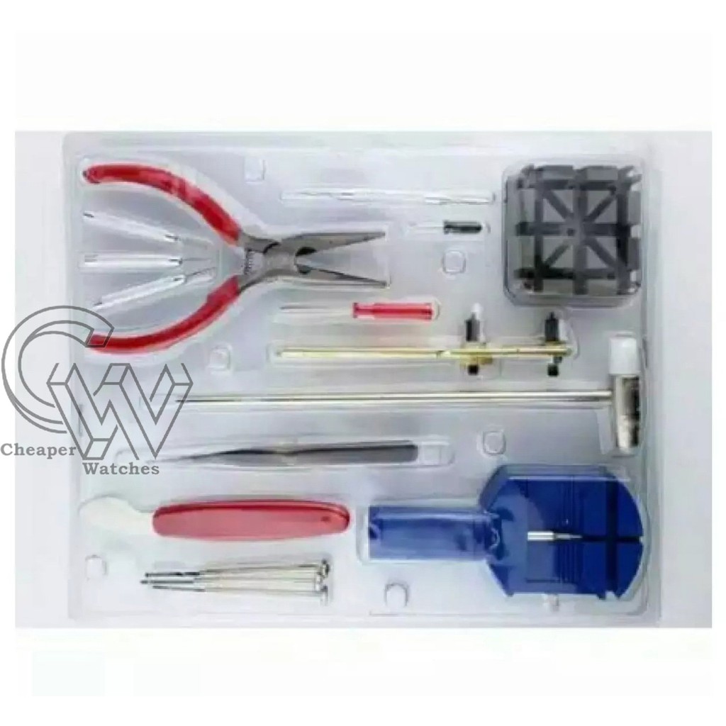 Cheaper-Alat Perlengkapan Set Service Jam Tangan Alat Servis 16pcs ToolKit Watch