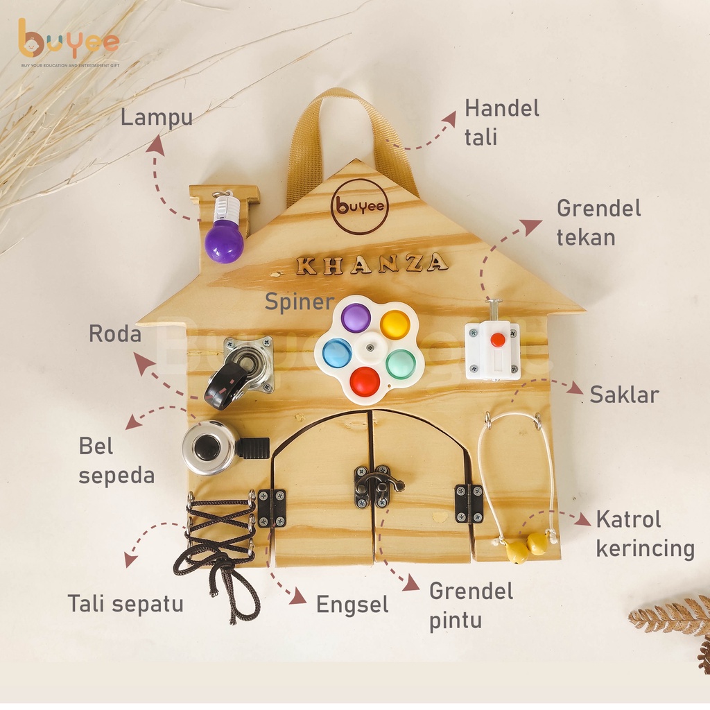 PROMO! BUSY BOARD BUYEE GIFT- PAPAN MAIN |  Mainan Montessori | Mainan Kayu Edukasi anak