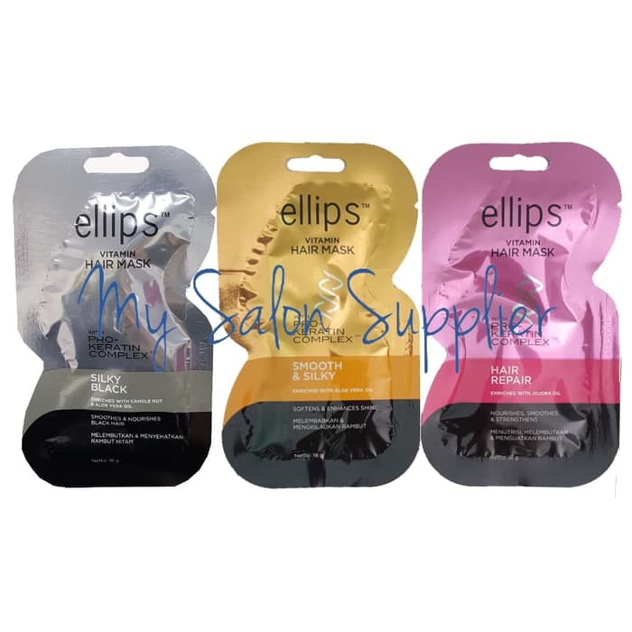 Ellips Pro Keratin Vitamin Hair Mask Sachet   Masker Rambut 18g