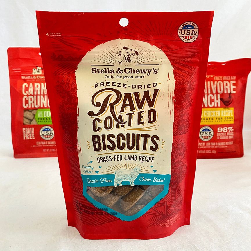 

STELLAANDCHEWYS Snack Anjing Raw Coated Biscuits Lamb 255g