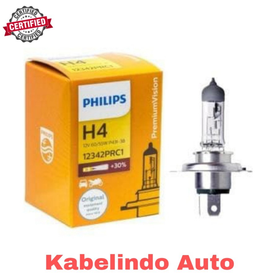 BOHLAM PHILIPS LAMPU HEADLAMP MOBIL H4 60/55W 12V ASLI