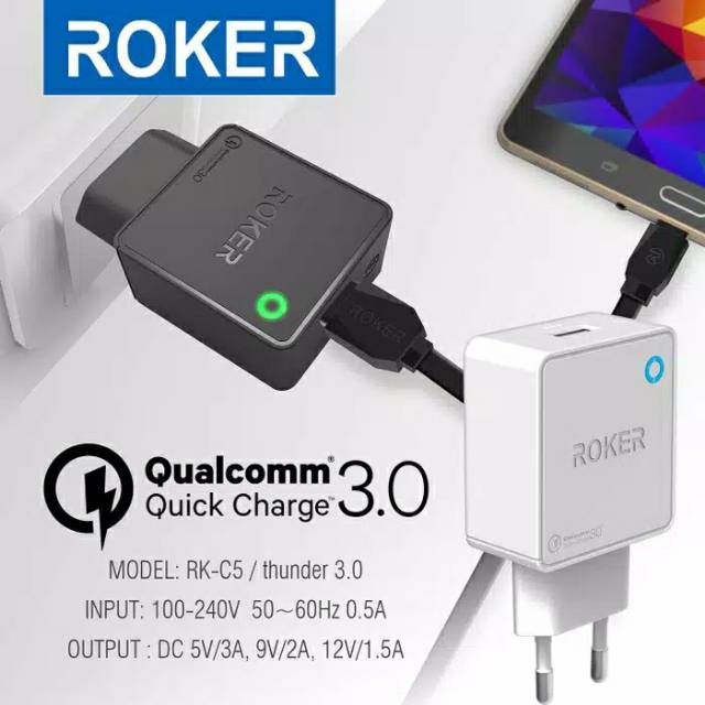 CHARGER Roker Thunder QC 3.0 + Kabel Micro Usb