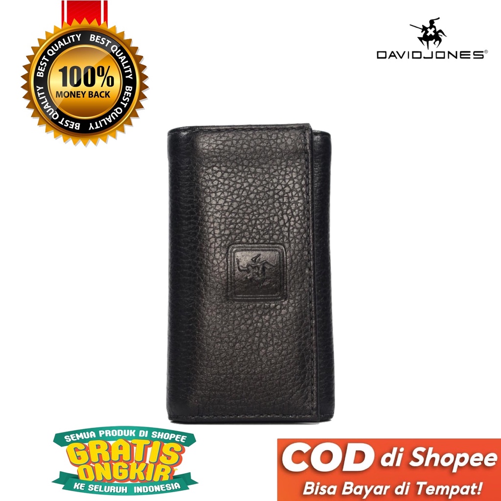 TOKOKOE - Dompet STNK Gantungan Kunci Mobil Motor bahan Kulit | David Jones GK17 Jeruk Hitam