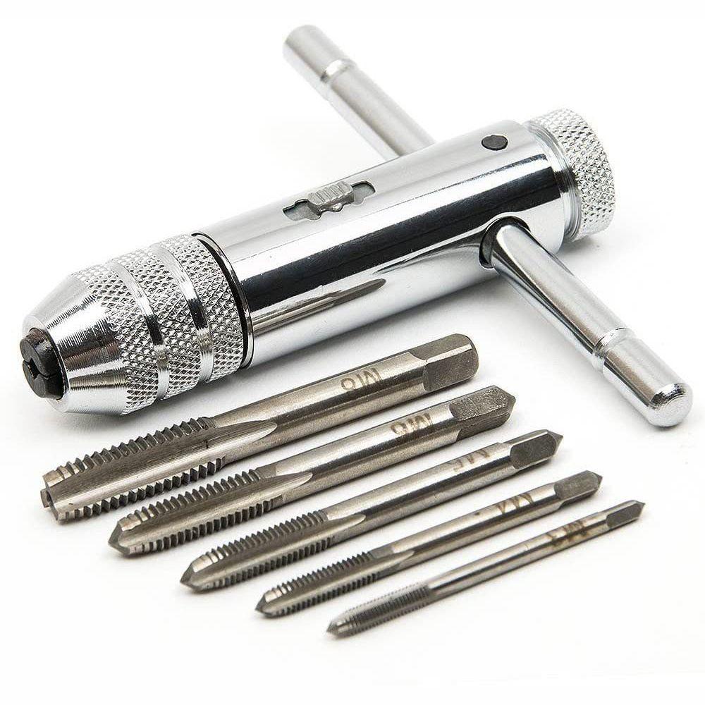 Solighter Ratchet Tap Holder Wrench Gagang T Yang Berguna Steker Metrik Adjustable Wrench