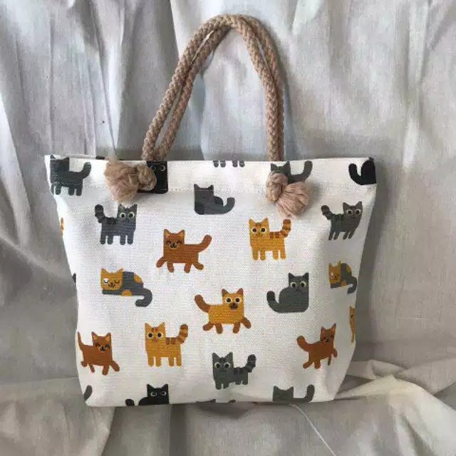 TAS TOTEBAG KANVAS TALI SUMBU MINI/TAS SELEMPANG BAHU WANITA/TAS WANITA