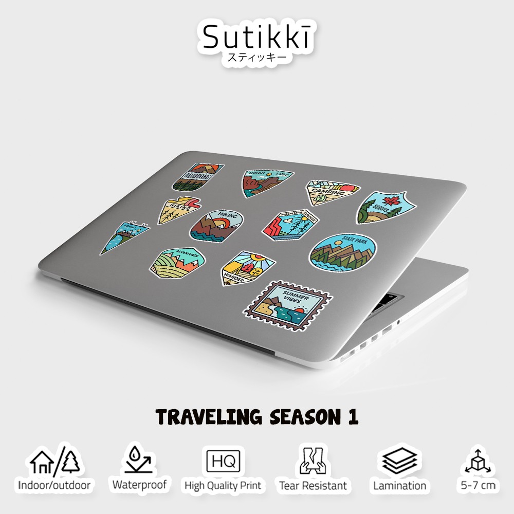 Sutikki | Sticker Pack Hobi Travelling Camping Gunung Stiker Laptop Aesthetic Vinyl | Season 1