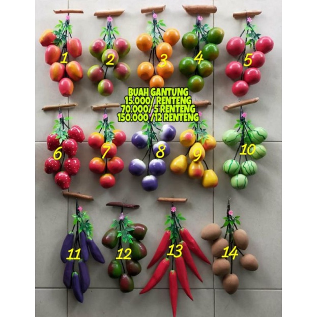 Aplikasi Buah Gantung Buah Kayu Buah Imitasi