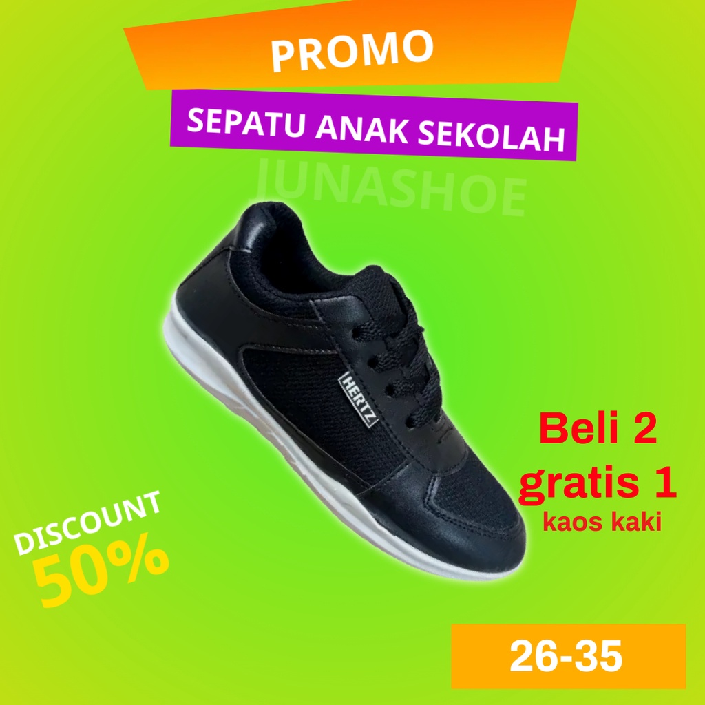 sepatu sekolah anak perempuan laki laki sepatu sneakers wanita pria sepatu hitam polos sd smp sma