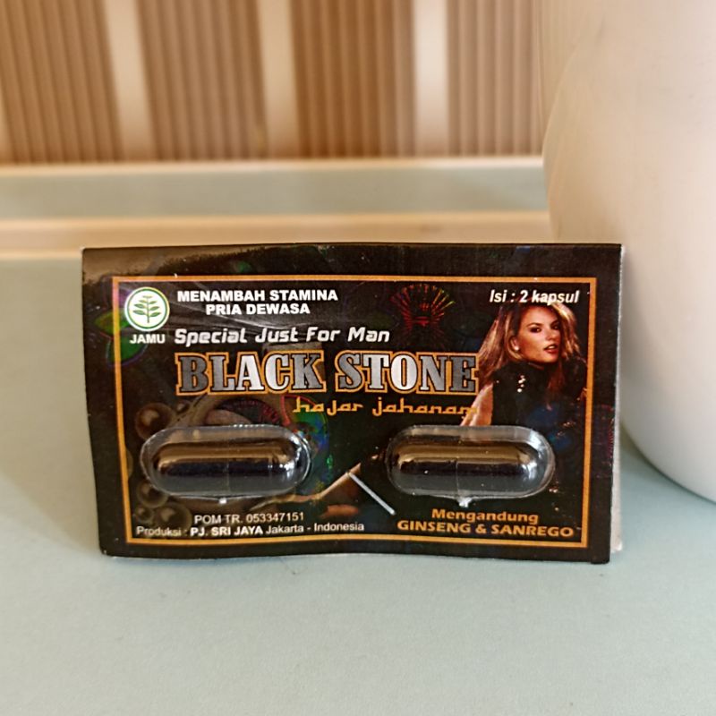 KAPSUL BLACK STONE HAJAR JAHANAM OBAT KUAT & TAHAN LAMA (1 Sachet)