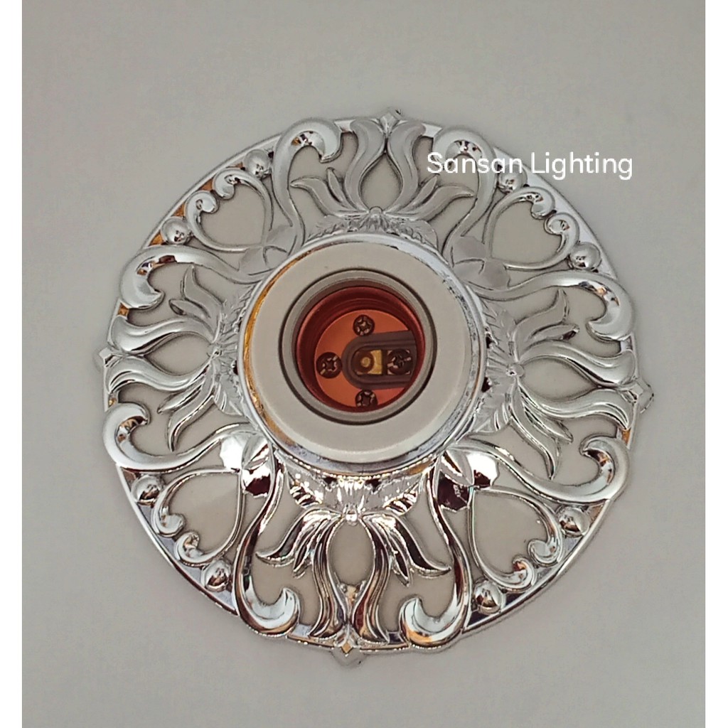 Fiting Lampu Plafon Hias Minimalis Silver