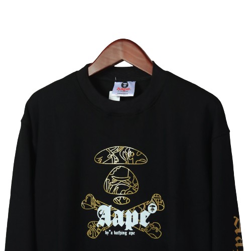 Jaket Sweater Crewneck BP APE GOLD – Black Edition Fashion Trendy Casual Pria Good Brand Quality Sty