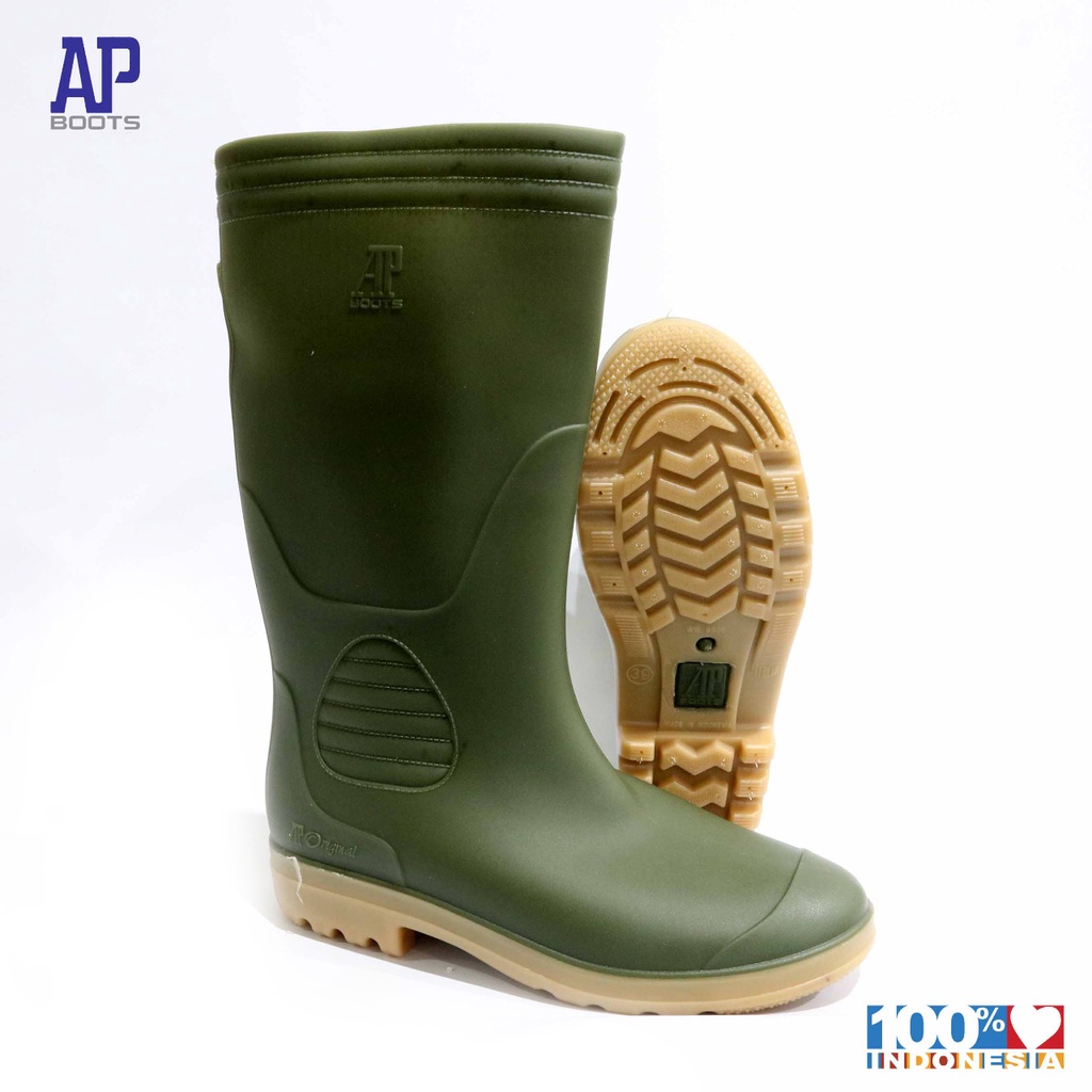 AP 9506 GREEN 40-43  - SEPATU BOOT SAFETY KARET - AP BOOTS