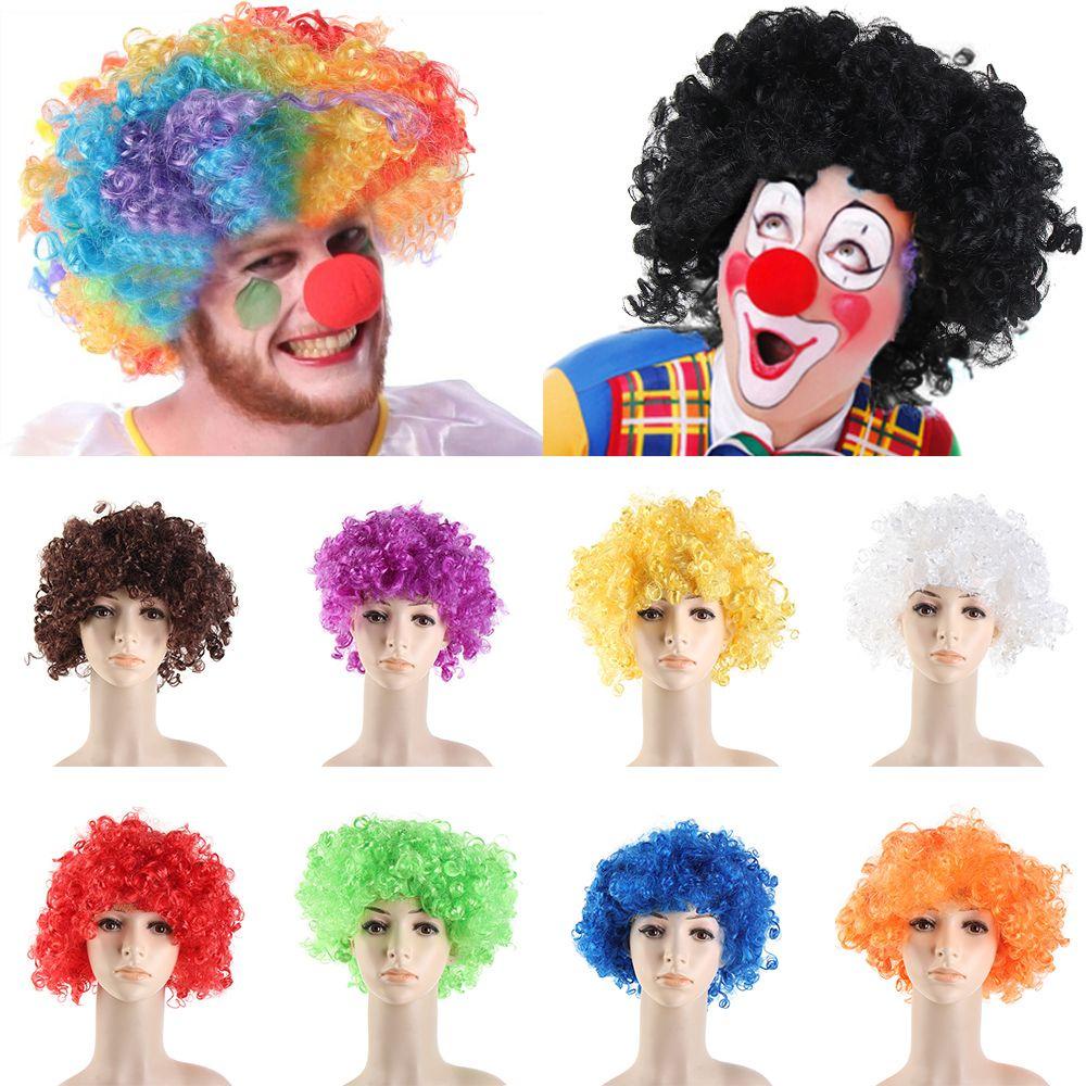 R-bunga Warna-Warni Wig Fashion Penggemar Sepak Bola Pesta Karnaval Properti Anak/Dewasa Berpakaian