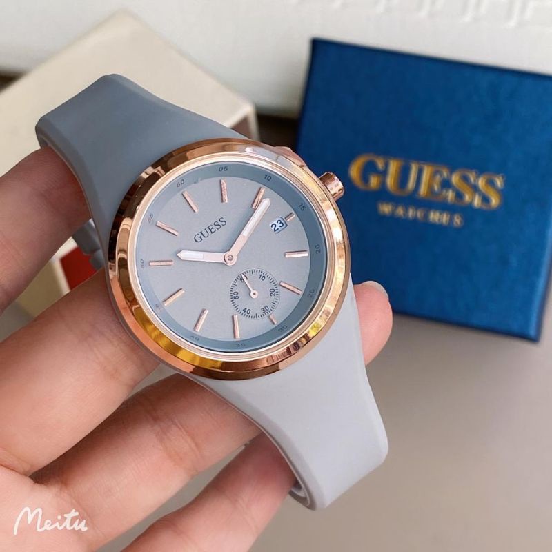 Jam Tangan Wanita Guess Gc Analog Premium Detik Tanggal On Tali Rubber Karet