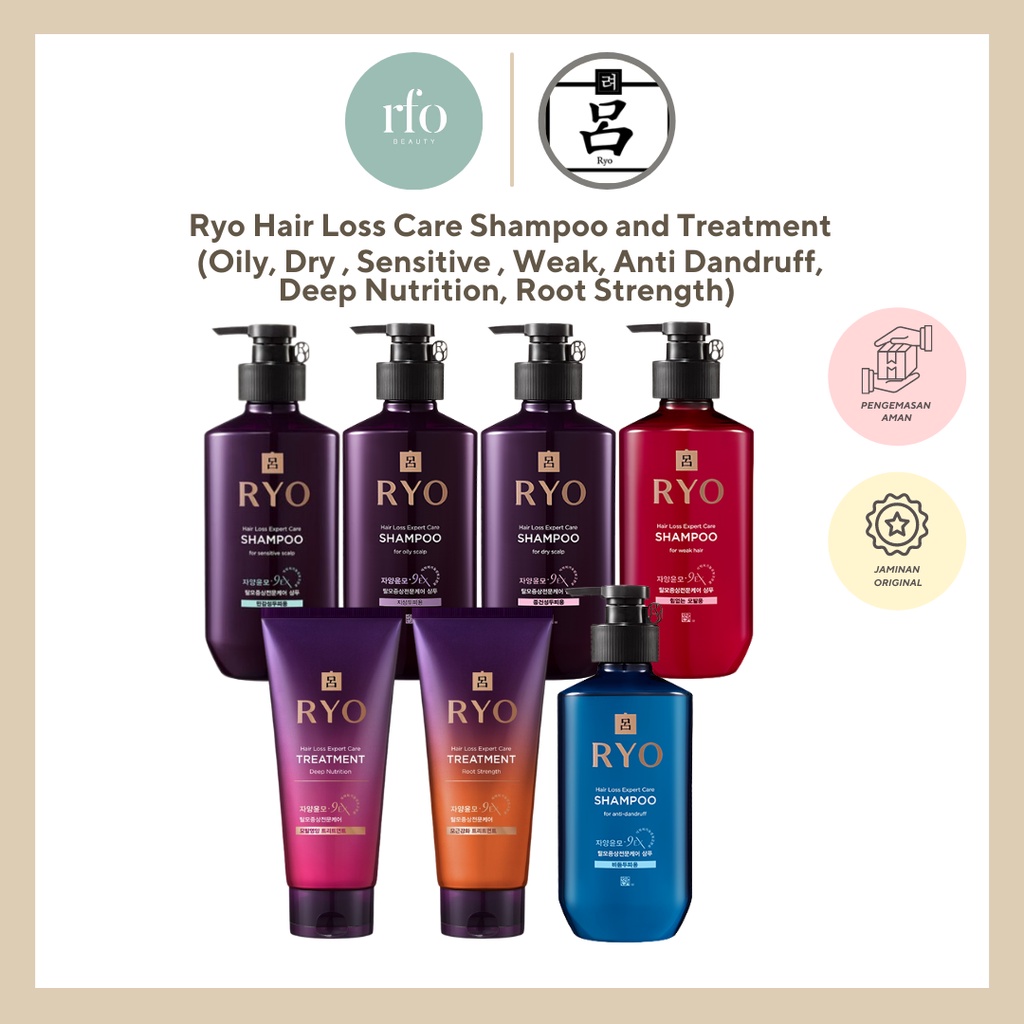 Ryo Hair Loss Care Shampoo and Treatment - (Oily, Dry , Sensitive , Weak, Dandruff, Root Strength) Full Size