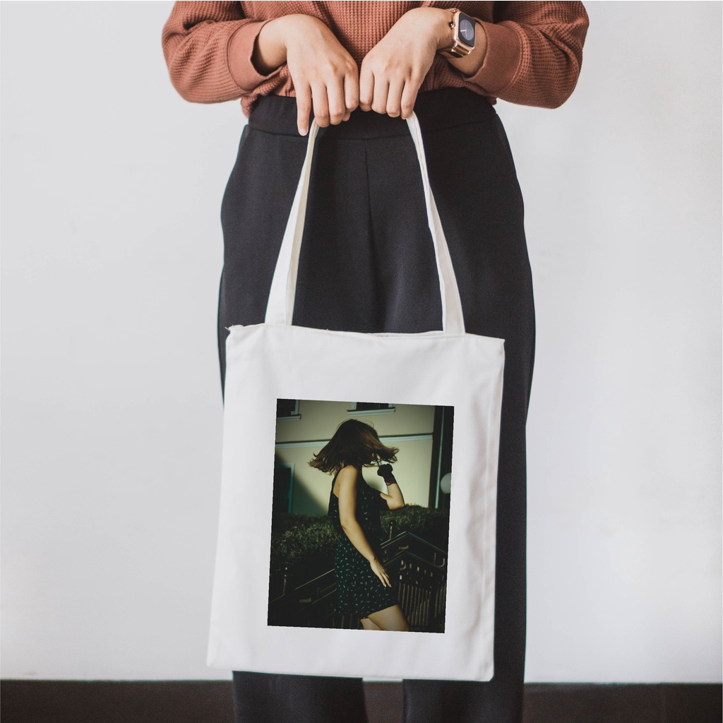 Sevine Tote Bag Resleting Tas Wanita Totebag Custom Desain Retro Vintage - AES