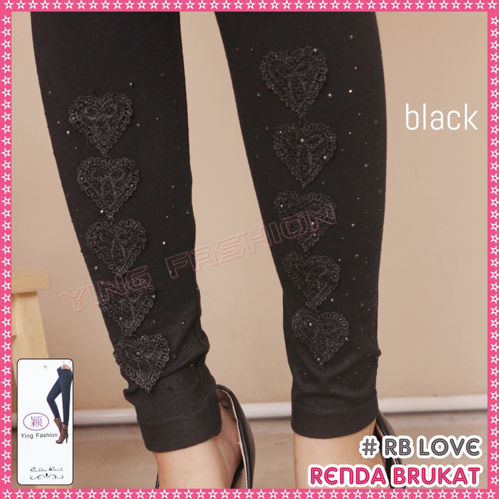 Legging Renda Brukat RB LOVE / legging import wanita  - legging brukat kaki wanita / renda brukat mutiara