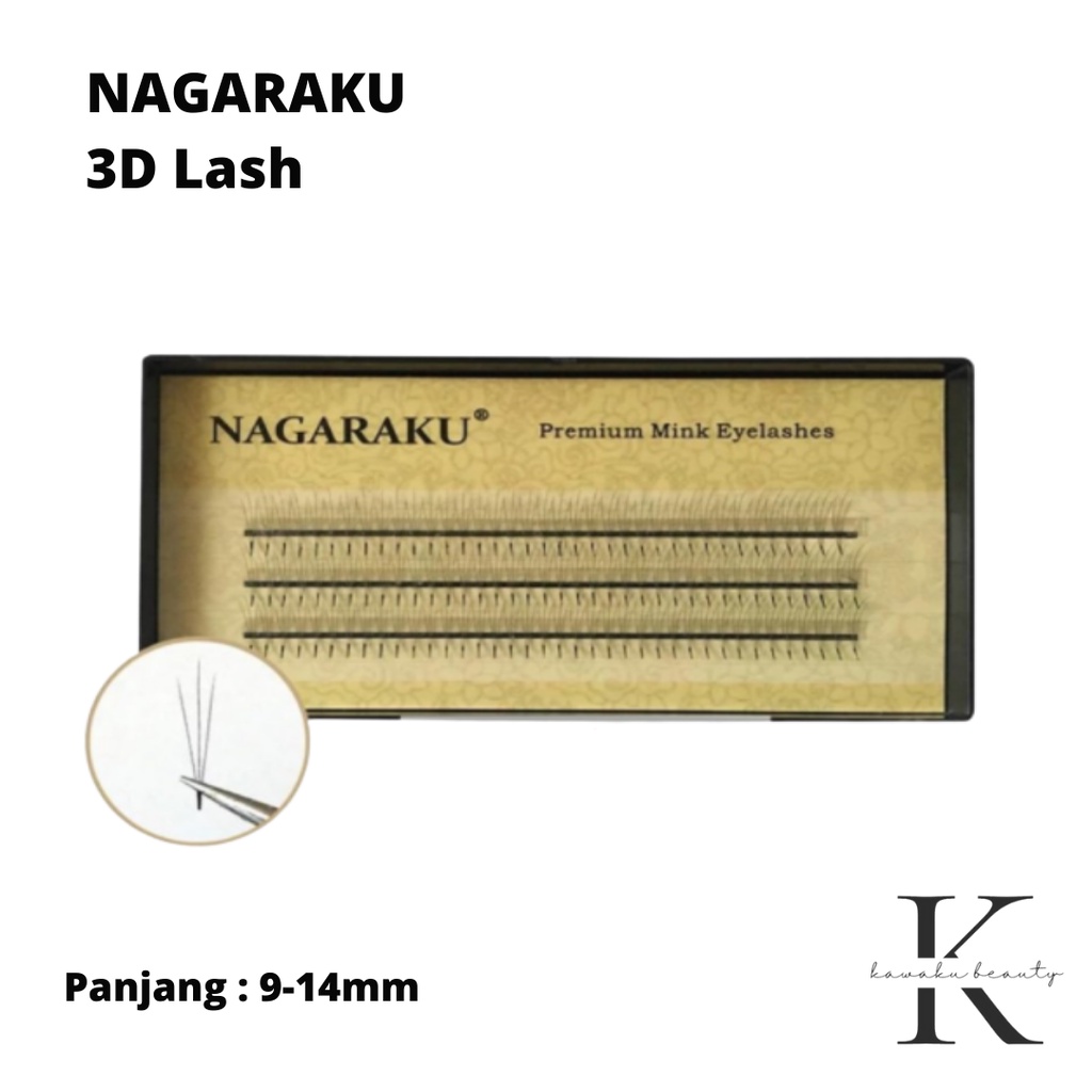 NAGARAKU 3D CABANG 3 BULU MATA EYELASH EXTENSION