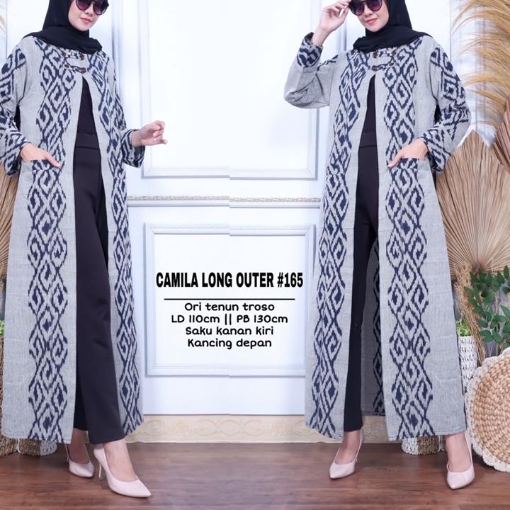 Wow Murah Meriah.. Long Cardi Bahan Tenun Troso Premium Long Outer Tenun Camila Outer