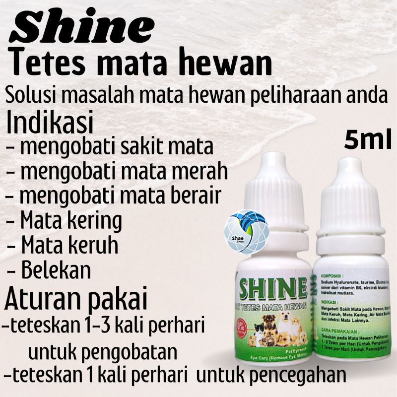 Obat Tetes Mata Kucing Anjing SHINE Obat Sakit mata Kucing Belekan Iritasi Berair