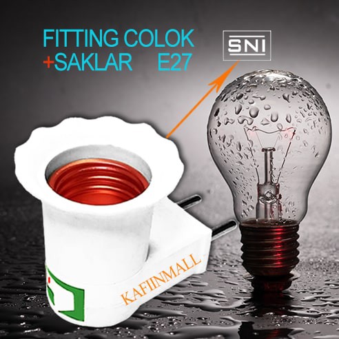 Fitting colok dan saklar putih/fitting E27/Fitting saklar