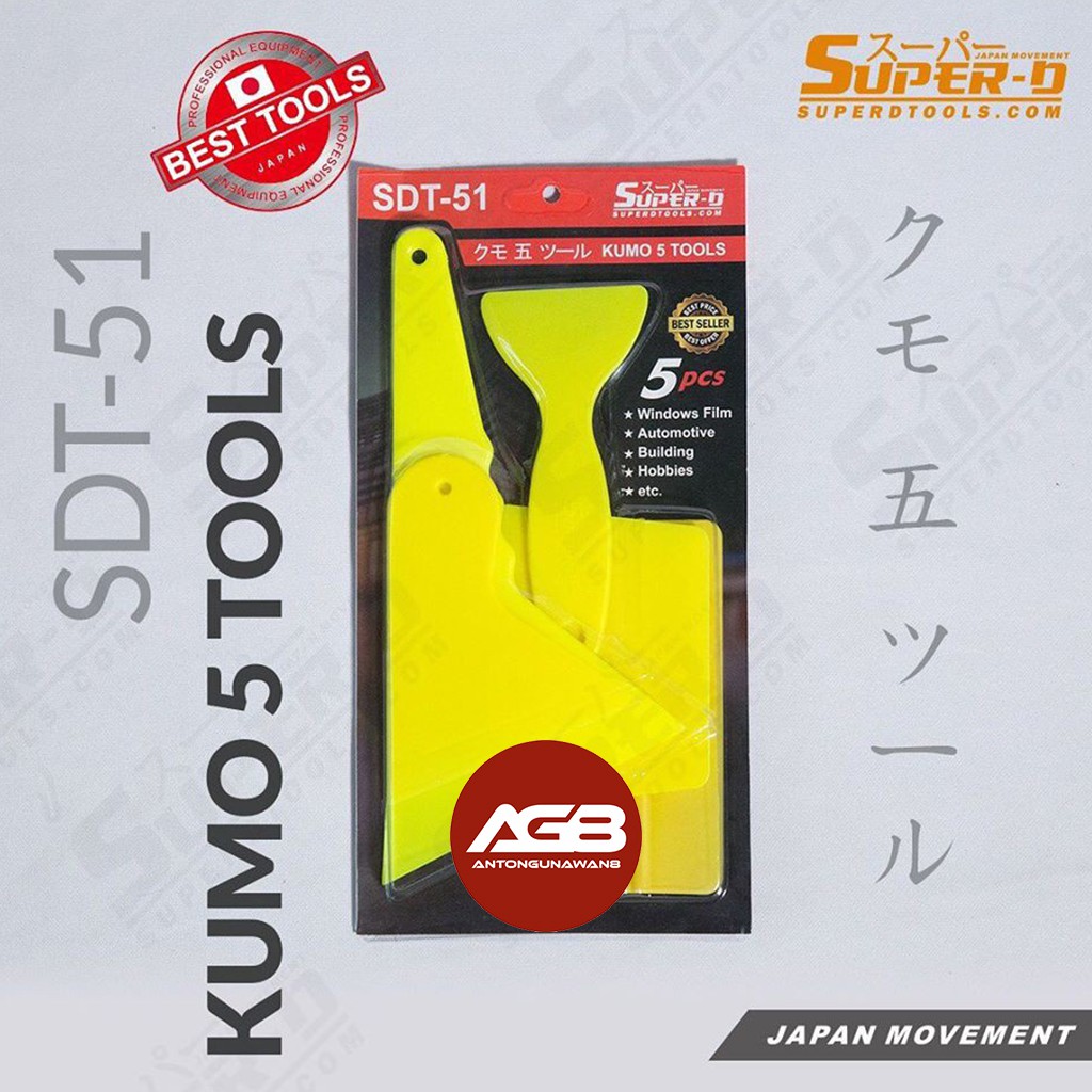Rakel SUPER-D Japan SDT-51 Kumo 5 Tools Alat Bantu Pasang Stiker