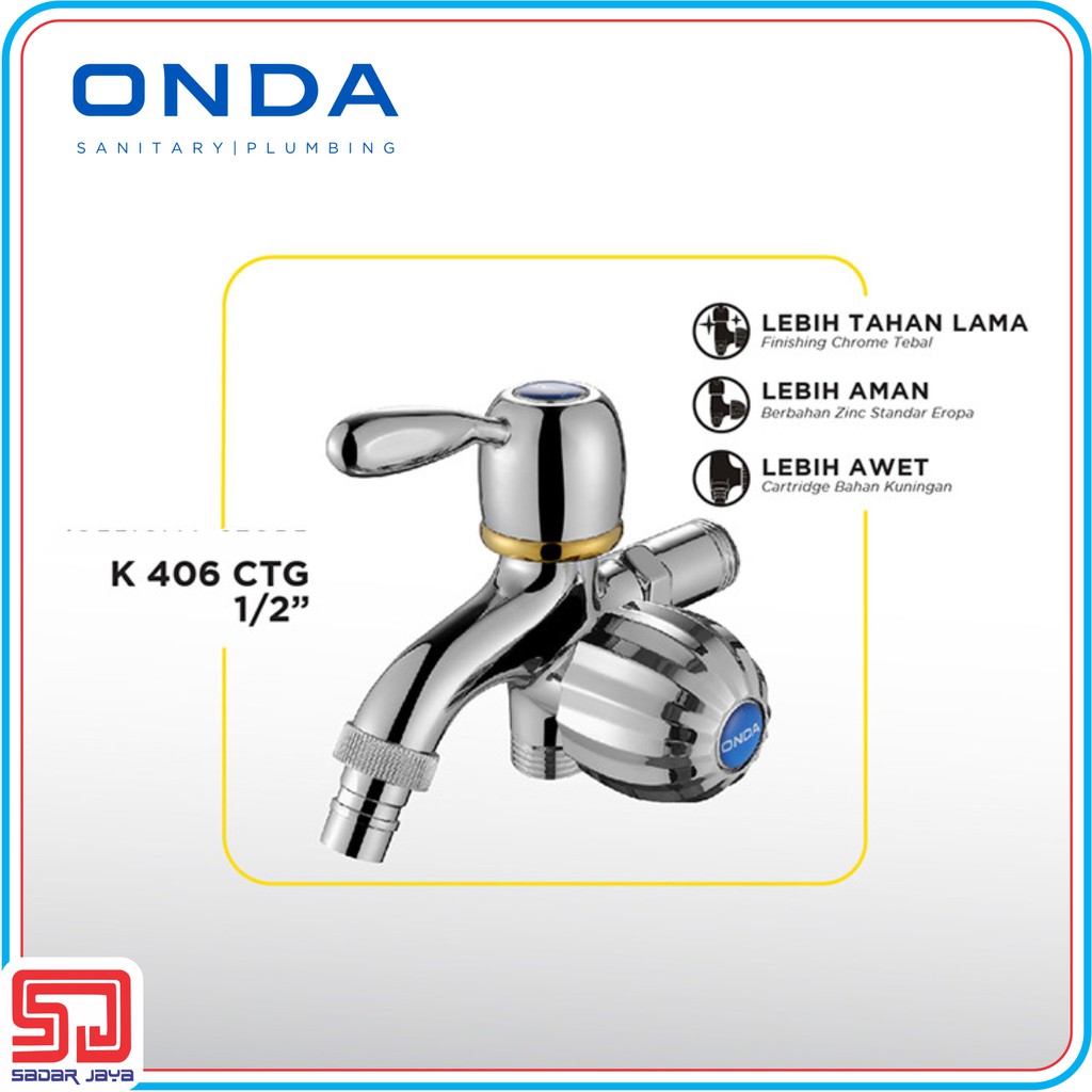 ONDA K 406 CTG Kran Cabang Tembok Keran Double Shower 1/2&quot;