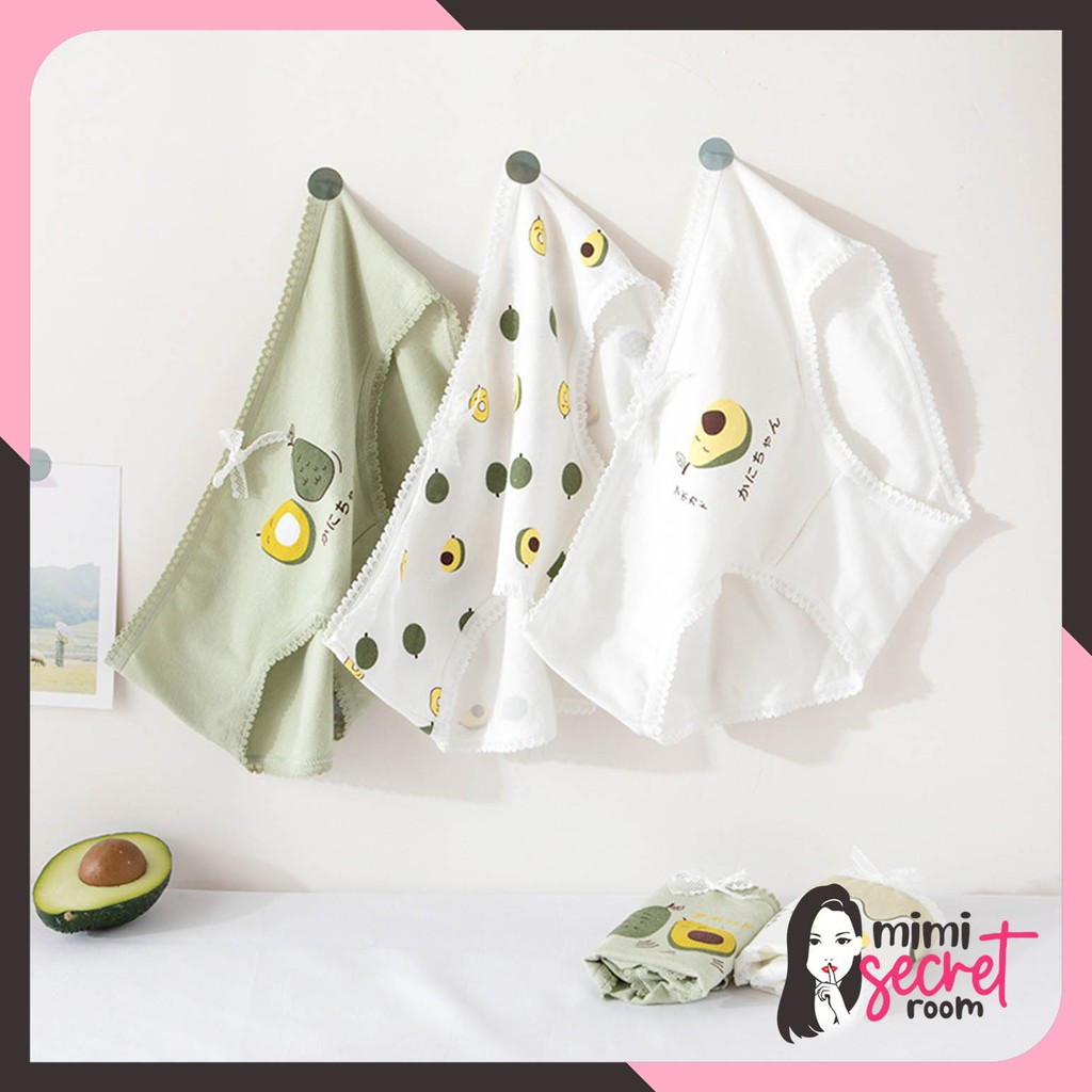 ❤ MIMI ❤ Celana Dalam Katun CD Wanita Sexy Cotton Cute Avocado Alpukat IMPORT TERLARIS TERMURAH