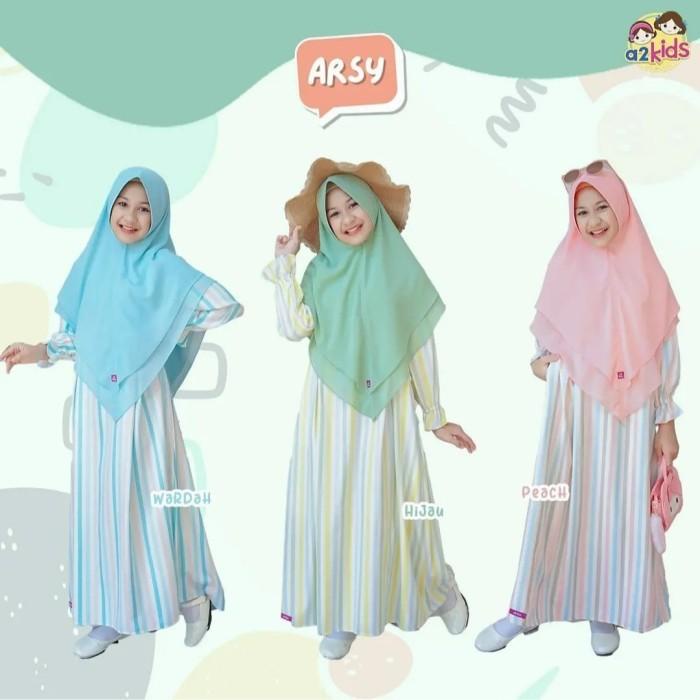 Gamis Arsy Ori A2Kids Branded Baju Muslim Anak Remaja Perempuan 11-16T