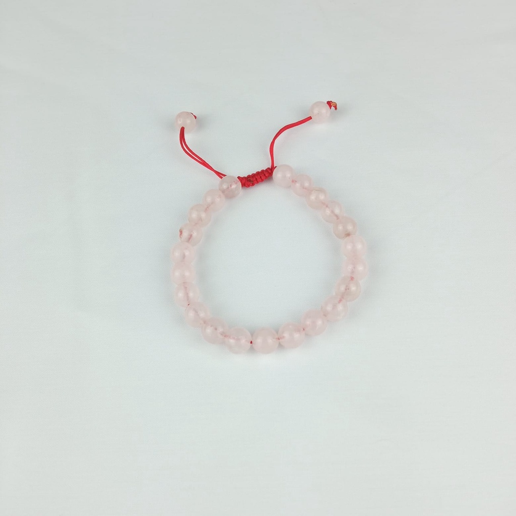 Gelang Batu Natural Rose Quartz Model Tali Serut Shambala