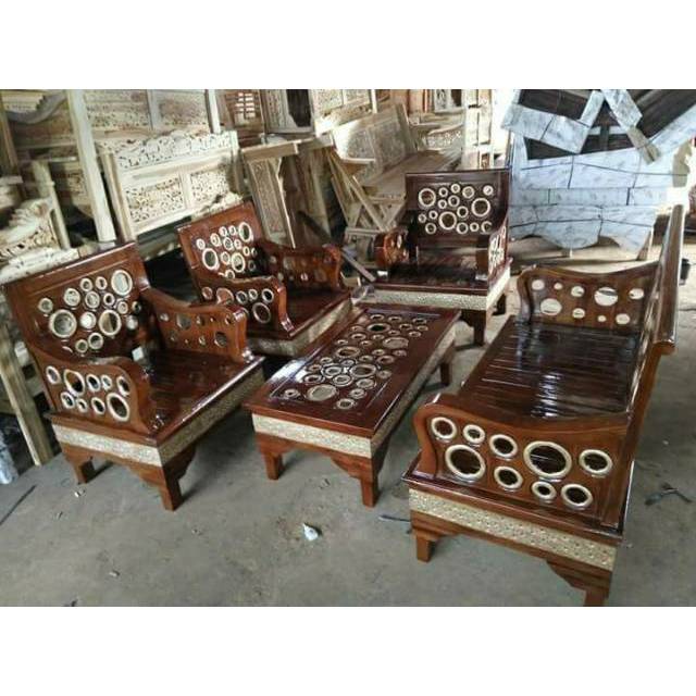 Set meja kursi tamu donat mebel meubel furniture asli jepara murah modern terbaru terkini