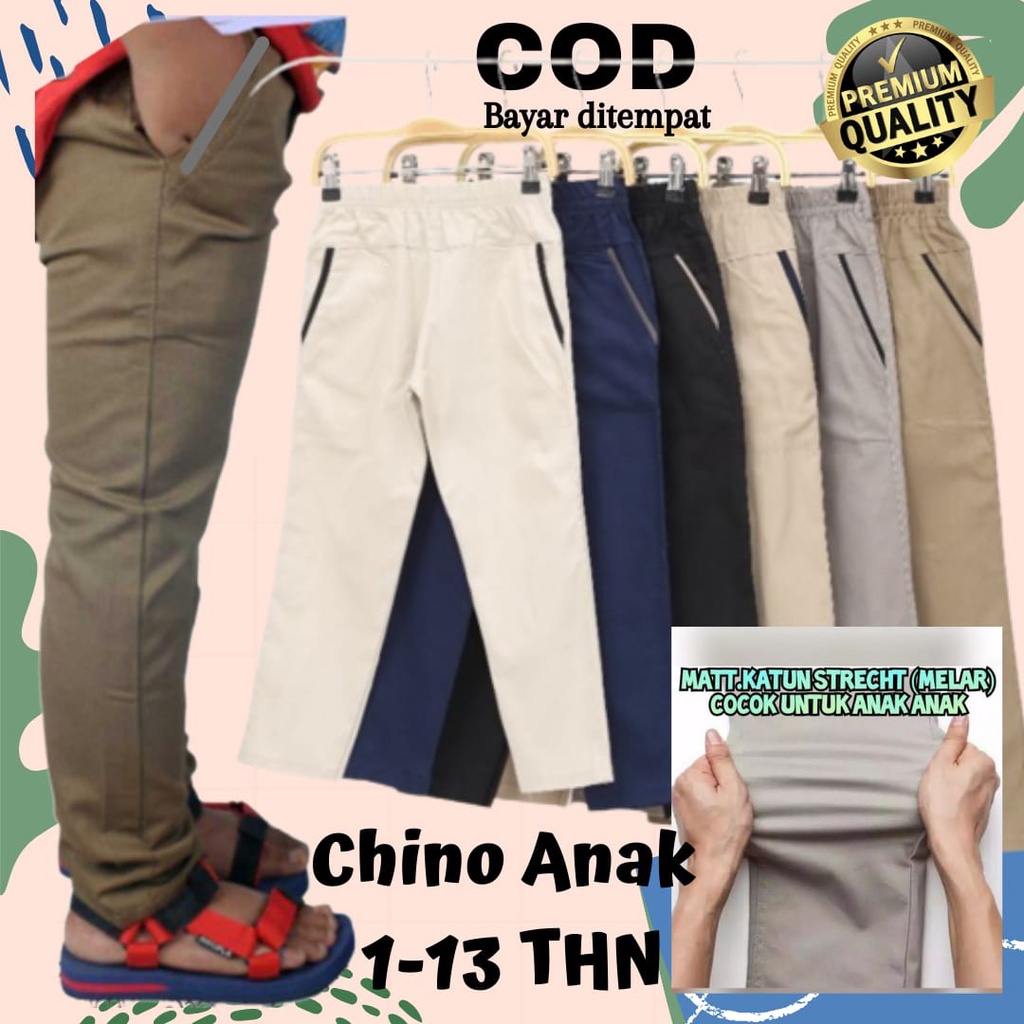 PREMIUM Celana Chino Panjang Anak Laki laki chinos slim fit pensil usia 1 2 3 4 5 6 7 8 9 10 11 12  tahun