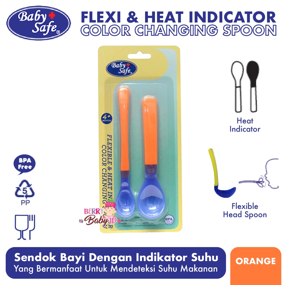 Baby Safe Flexible &amp; Heat Indicator Spoon - Sendok Bayi Fleksibel &amp; Sensor Panas BBS001 Berry Mart