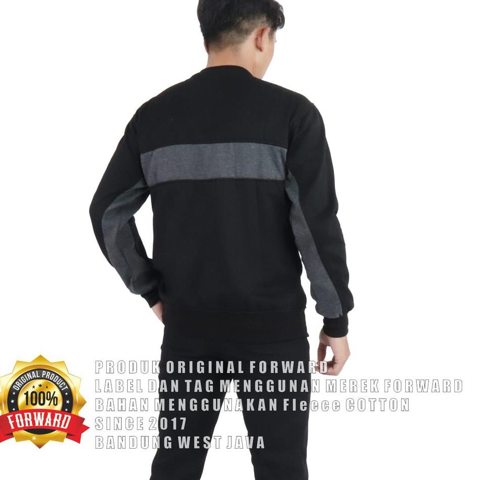 (TERPERCAYA) Jaket pria sweater hoodie creawneck forward system