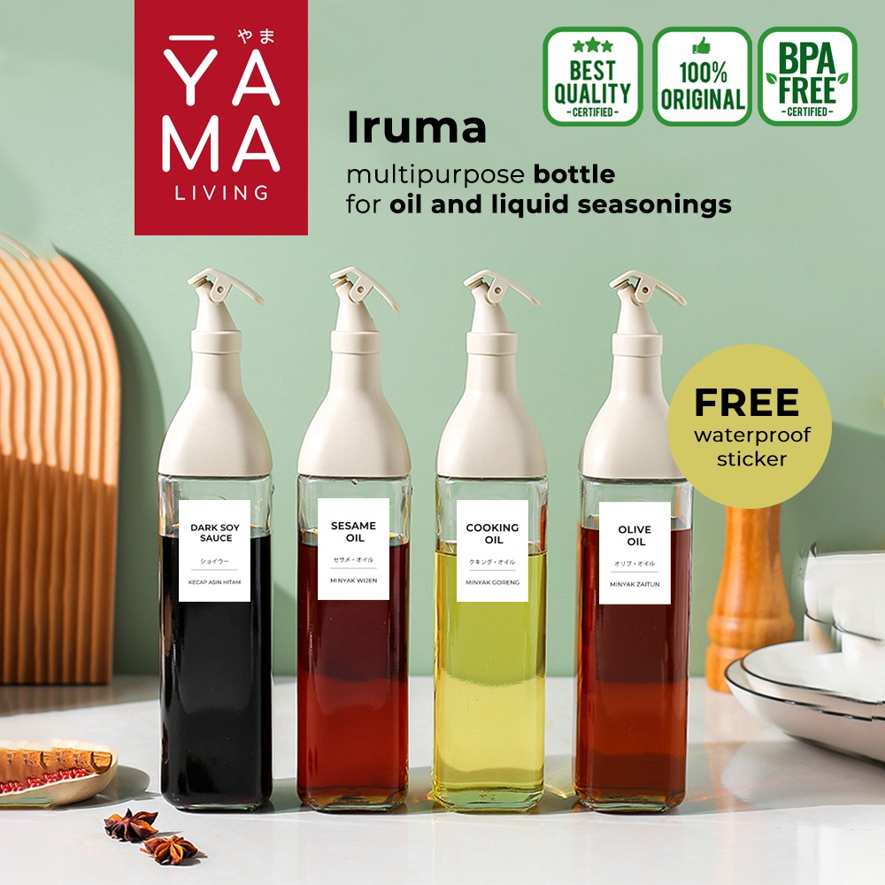 YAMA IRUMA Oil Bottle Botol Minyak Goreng Kecap Cuka Kaca Olive Zaitun