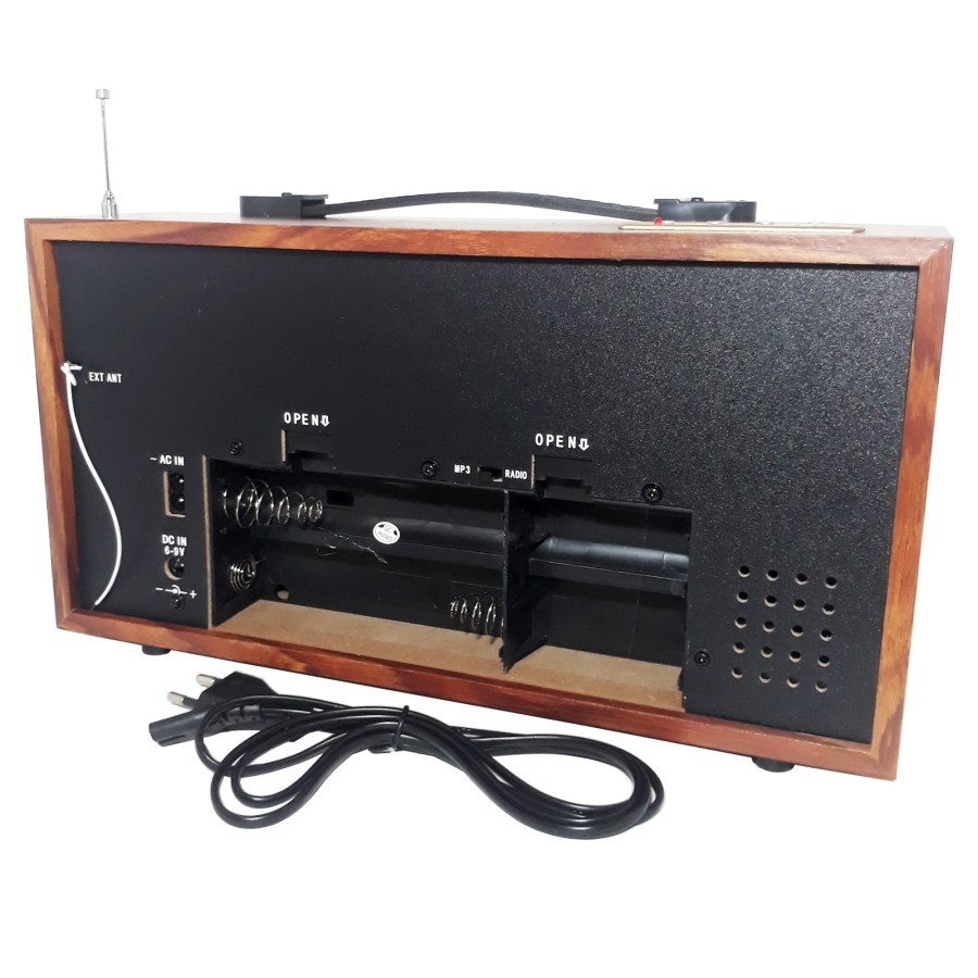 Radio Portable Model Kayu Jadul SONATEC PRI 8288UAR USB-SD Card AM FM