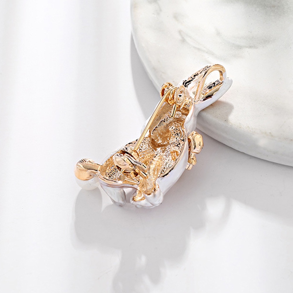 Bros Pin Enamel Bentuk Kelinci Aksen Berlian Imitasi Untuk Wanita