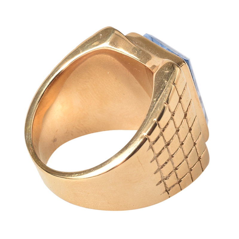 Cincin Batu Permata Warna Emas Untuk Pria