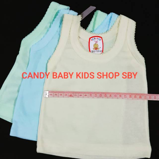 Singlet Anak Hao Hao Hen Hao Kaos Dalam Bayi Putih Warna 14/16 isi 3pcs Murah Halus