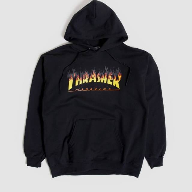 thrasher bbq flame black hoodie