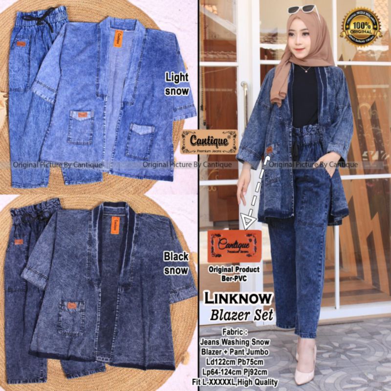 linknow blazer set jeans by cantique