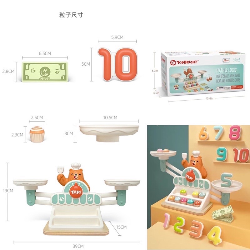 top bright balance math game counting toys mainan edukasi anak mainan timbangan