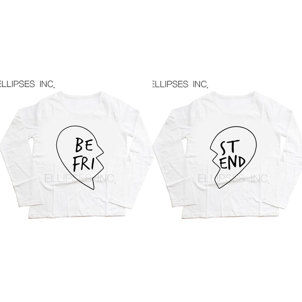 T-Shirt / Tumblr Tee / Kaos Wanita Lengan Panjang Bestfriend Couple Warna Putih