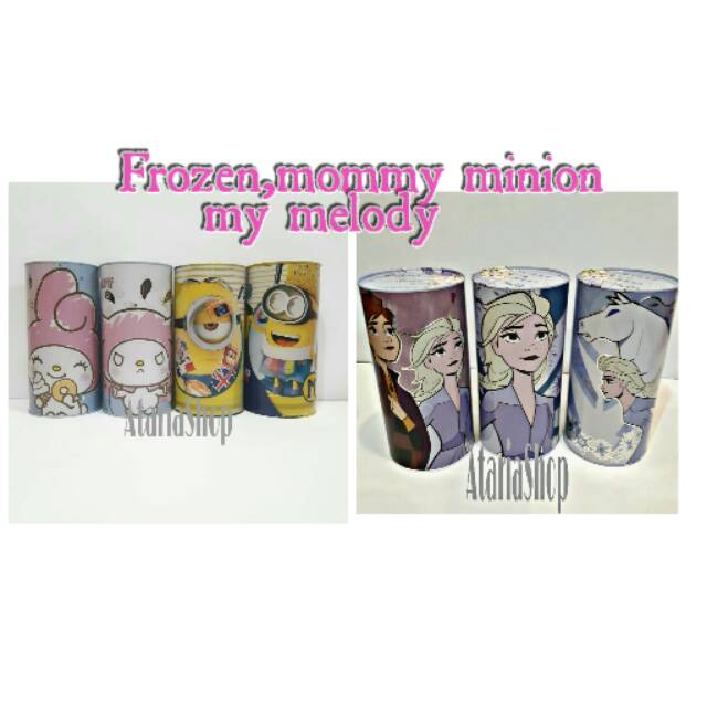 Celengan kaleng TRI MTC-105 souvenir ultah/coin bank gambar karakter