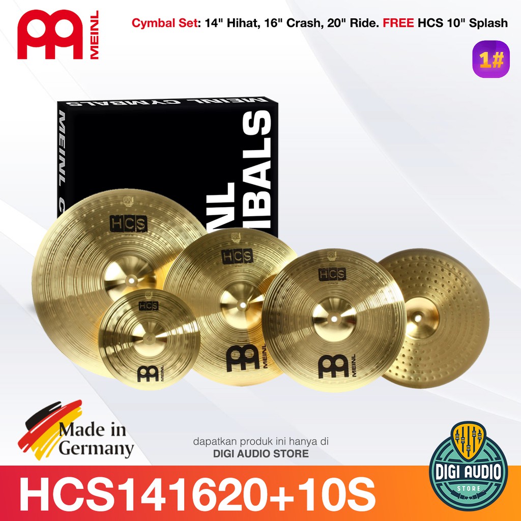 Jual Cymbal Set Meinl Hcs14162010s 14 Hihat 16 Crash 20 Ride And Free 10 Inch Splash Paket 0706