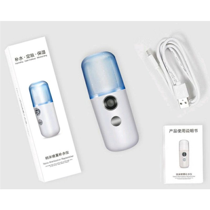 Nano Moisture Spray Mist Oval Sprayer Semprotan Pelembab Wajah Artis RECHARGEABLE