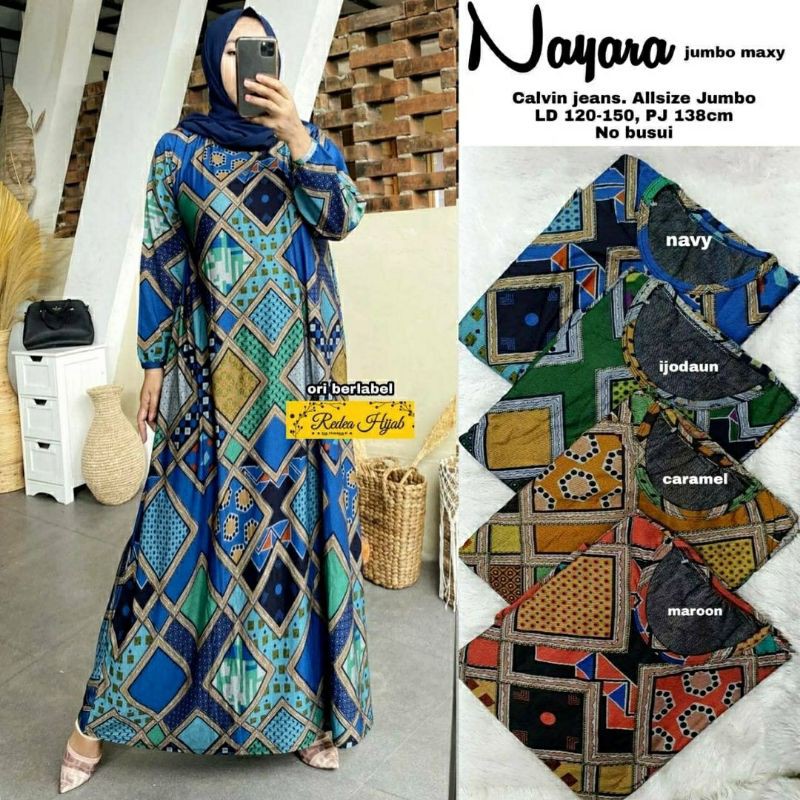 Nayara Jumbo Maxy, GAMIS WANITA MUSLIM JUMBO MURAH FIT XL-XXXXL LD 120-150 TERMURAH TERJUMBO OOTD