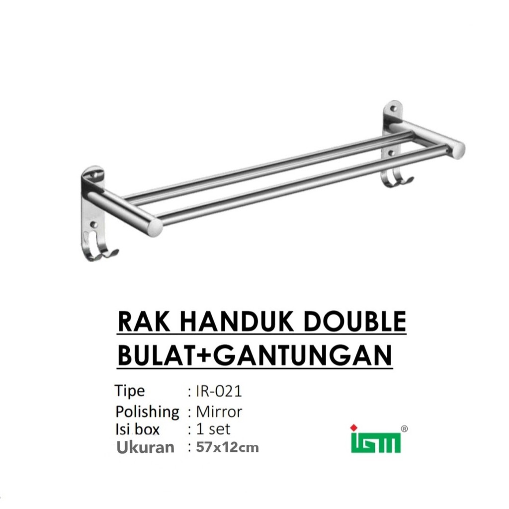 TERLARIS IGM IR-021 GANTUNGAN HANDUK TEMPEL 2 BARIS