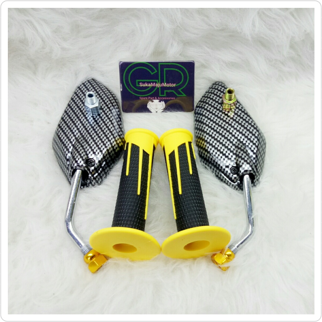spion karbon mini chrome handgrip domino new variasi paket universal yamaha honda Nmax,Aerox,Pcx,Var